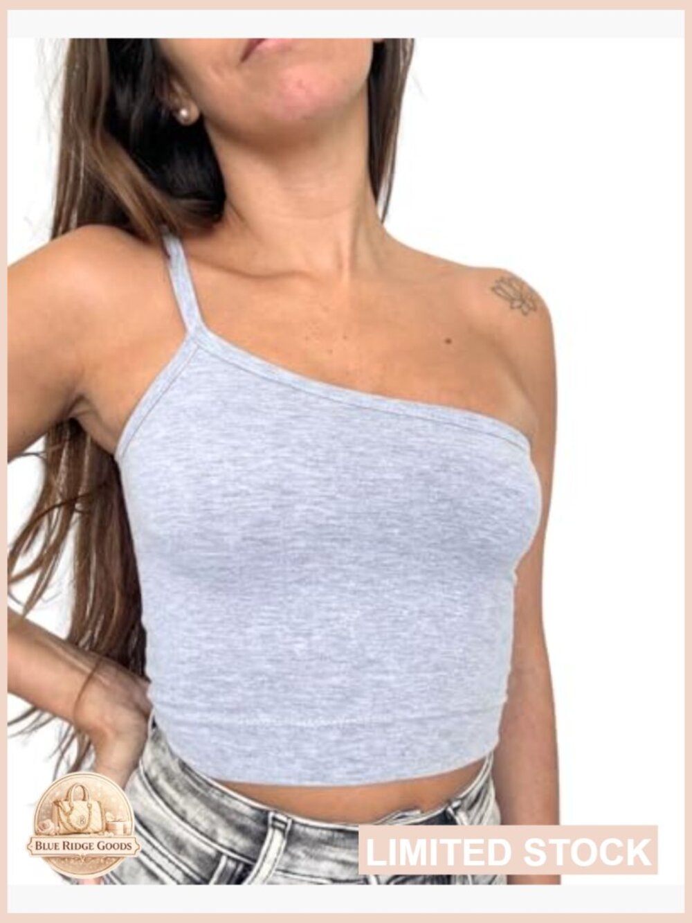 One Shoulder Crop Top Asymmetrical Sleeveless Tank Going Out Night Versatile - Picture 5 of 7